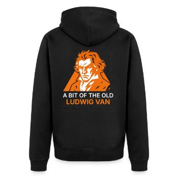 A Bit of the Old Ludwig Van - Unisex Premium Organic Zip Hoodie - black - Back - Nico (187cm)