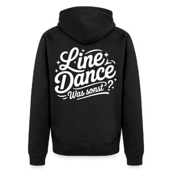 Line Dance Saying Lettering - Unisex Premium Organic Zip Hoodie - black - Back - Nico (187cm)