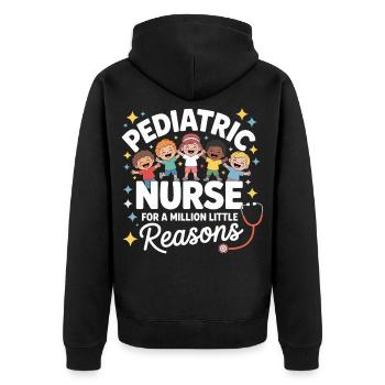 Pediatric Nursing Heroes - Unisex Premium Organic Zip Hoodie - black - Back - Nico (187cm)