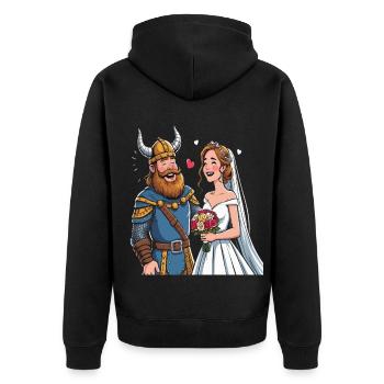 Mariage de la légende viking viking Sailor Odin Raven - Veste à capuche bio Premium Unisexe - noir - Dos - Nico (187cm)