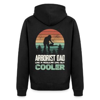 Chemise de Papa Bûcheron Arboriste - Veste à capuche bio Premium Unisexe - noir - Dos - Nico (187cm)