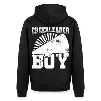 Cheerleader Boy - Unisex Premium Organic Zip Hoodie - black - Back - Nico (187cm)