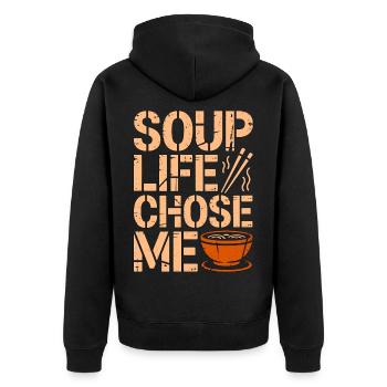 Soupe de ramen : Me Choisi Nouilles, amateur de nourriture - Veste à capuche bio Premium Unisexe - noir - Dos - Nico (187cm)