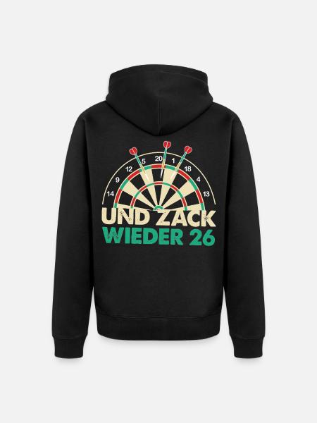 And Zack Again 26 Dartboard Design - Unisex Premium Organic Zip Hoodie - black
