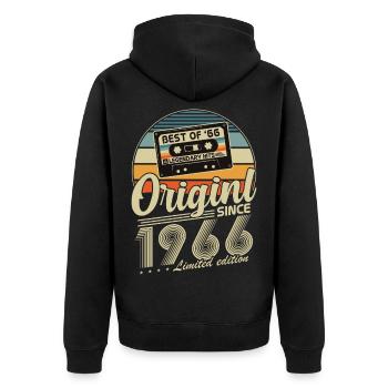 Original 1966 Vintage Vintage Anniversaire Rétro - Veste à capuche bio Premium Unisexe - noir - Dos - Nico (187cm)