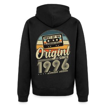 Original 1996 Vintage Vintage Anniversaire Rétro - Veste à capuche bio Premium Unisexe - noir - Dos - Nico (187cm)