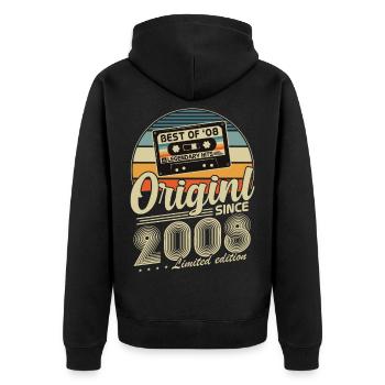 Original 2008 Jahrgang Vintage Geburtstag Retro - Veste à capuche bio Premium Unisexe - noir - Dos - Nico (187cm)