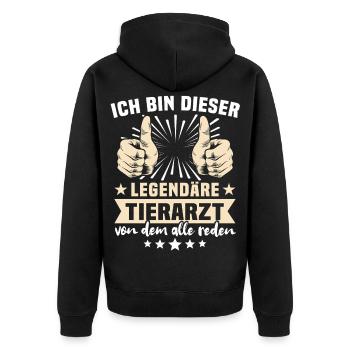 Vet Sayings - Unisex Premium Organic Zip Hoodie - black - Back - Nico (187cm)