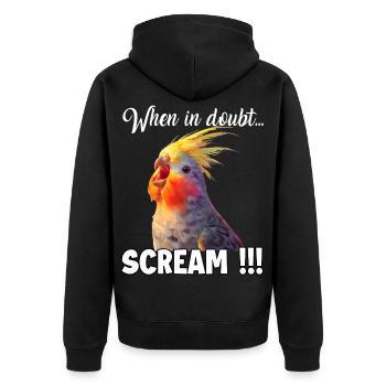T calopsitte drôle, mème drôle pour l’oiseau - Veste à capuche bio Premium Unisexe - noir - Dos - Nico (187cm)