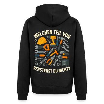 Tool chaos, which part saying funny - Unisex Premium Organic Zip Hoodie - black - Back - Nico (187cm)