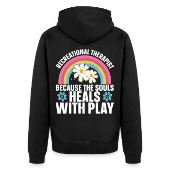  Recreational Therapist Must Haves RT Therapeutic - Unisex Premium Organic Zip Hoodie - black - Back - Nico (187cm)