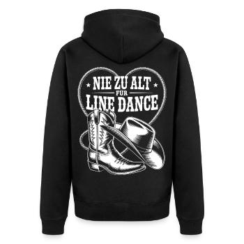 Never too old for line dancing - Unisex Premium Organic Zip Hoodie - black - Back - Nico (187cm)