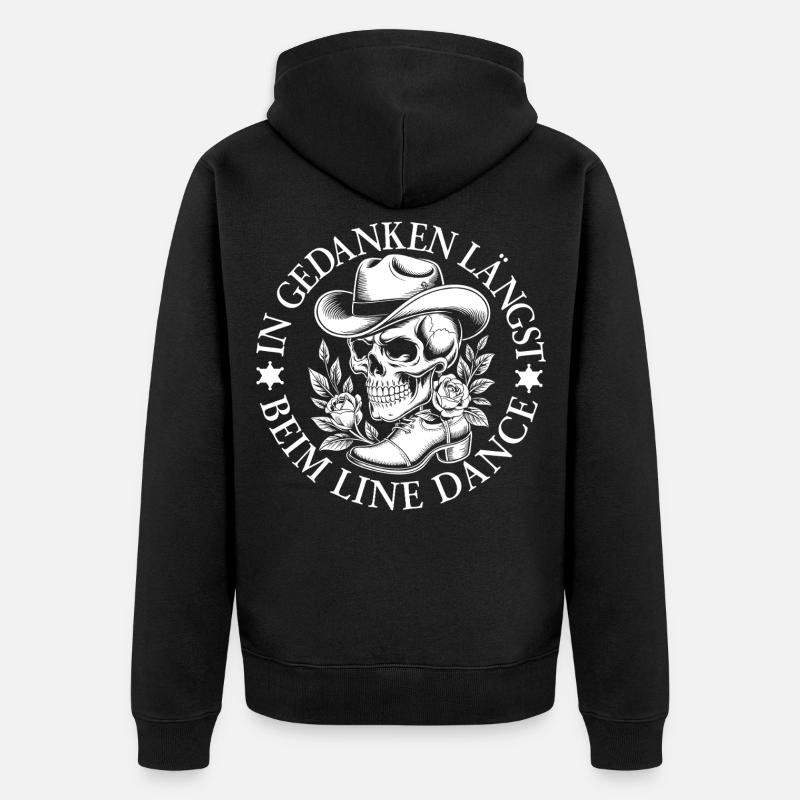 Skelett im Line Dance Stil - Unisex Premium Bio Zip Hoodie - Schwarz