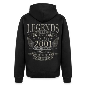 25e anniversaire Original janvier 2001 - Veste à capuche bio Premium Unisexe - noir - Dos - Nico (187cm)