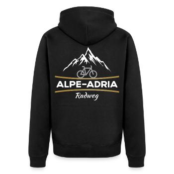 Vélo Alpe-Adria - Veste à capuche bio Premium Unisexe - noir - Dos - Nico (187cm)