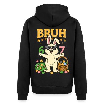 Mec, Cool Easter Bunny 67 ans - Veste à capuche bio Premium Unisexe - noir - Dos - Nico (187cm)