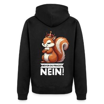 Before You Ask Squirrel Squirrel Rodents - Unisex Premium Organic Zip Hoodie - black - Back - Nico (187cm)