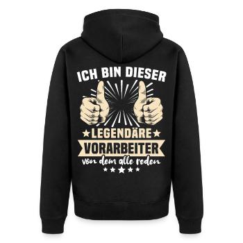 Paroles du contremaître - Veste à capuche bio Premium Unisexe - noir - Dos - Nico (187cm)