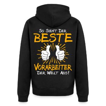 Idée de cadeau pour le contremaître - Veste à capuche bio Premium Unisexe - noir - Dos - Nico (187cm)