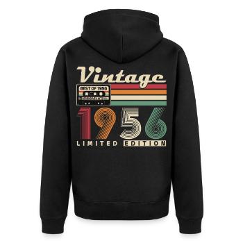 Original 1956 Vintage Vintage Anniversaire Rétro - Veste à capuche bio Premium Unisexe - noir - Dos - Nico (187cm)