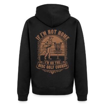 Si je ne suis pas à la maison, je suis sur le disc golf - Veste à capuche bio Premium Unisexe - noir - Dos - Nico (187cm)