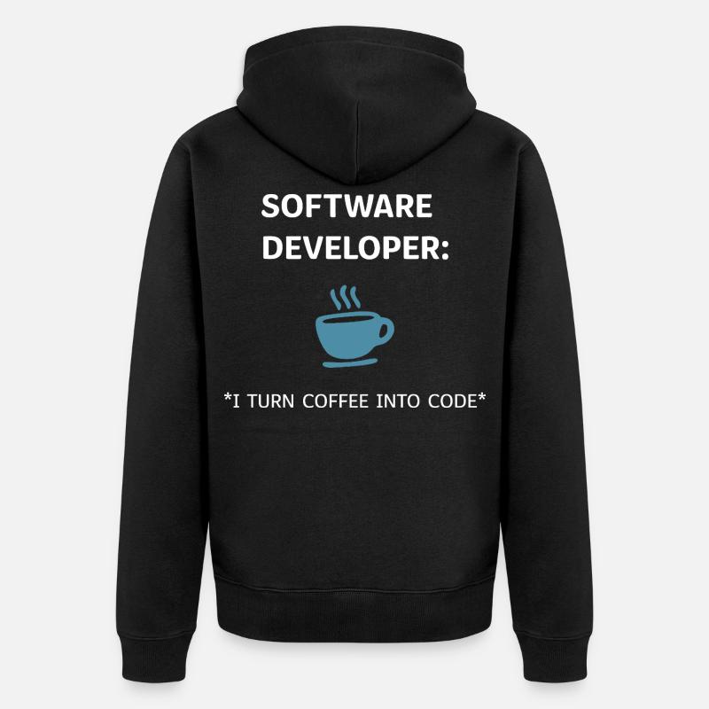 Software Developer - Coffee Edition - Unisex Premium Organic Zip Hoodie - black