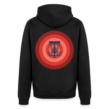 Disc Golf Korb Ziel Lustige Disc Fliegende Scheibe - Unisex Premium Bio Zip Hoodie - Schwarz - Hinten - Nico (187cm)