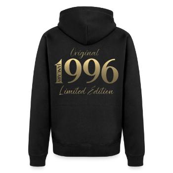 30e anniversaire Original janvier 1996 - Veste à capuche bio Premium Unisexe - noir - Dos - Nico (187cm)