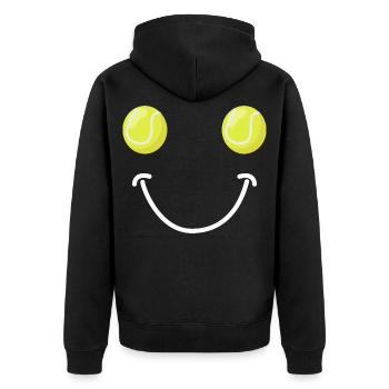 Visage Heureux du Tennis - Veste à capuche bio Premium Unisexe - noir - Dos - Nico (187cm)