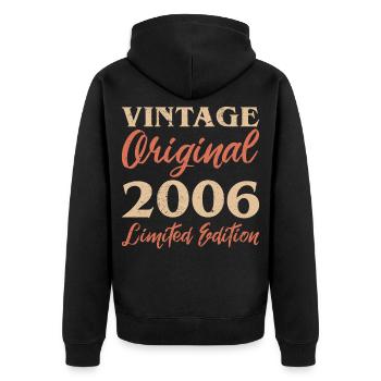Vintage Original 2006 Limited Edition Anniversaire - Veste à capuche bio Premium Unisexe - noir - Dos - Nico (187cm)