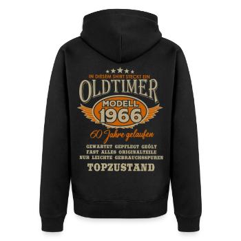 Voiture de collection construite en 1966 Born Vintage Birthday - Veste à capuche bio Premium Unisexe - noir - Dos - Nico (187cm)