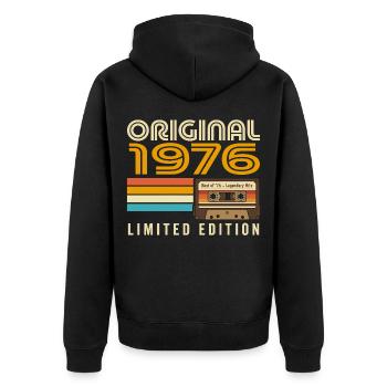 Original 1976 Vintage Vintage Anniversaire Rétro - Veste à capuche bio Premium Unisexe - noir - Dos - Nico (187cm)
