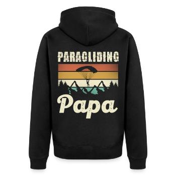 Motif du papa parapente - Veste à capuche bio Premium Unisexe - noir - Dos - Nico (187cm)