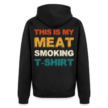 Meat Tuxedo T-Shirt – Grillfreund - Veste à capuche bio Premium Unisexe - noir - Dos - Nico (187cm)