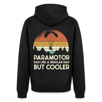 Paramotor Dad Retro Sunset - Unisex Premium Organic Zip Hoodie - black - Back - Nico (187cm)