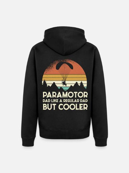 Paramotor Dad Retro Sunset - Unisex Premium Organic Zip Hoodie - black