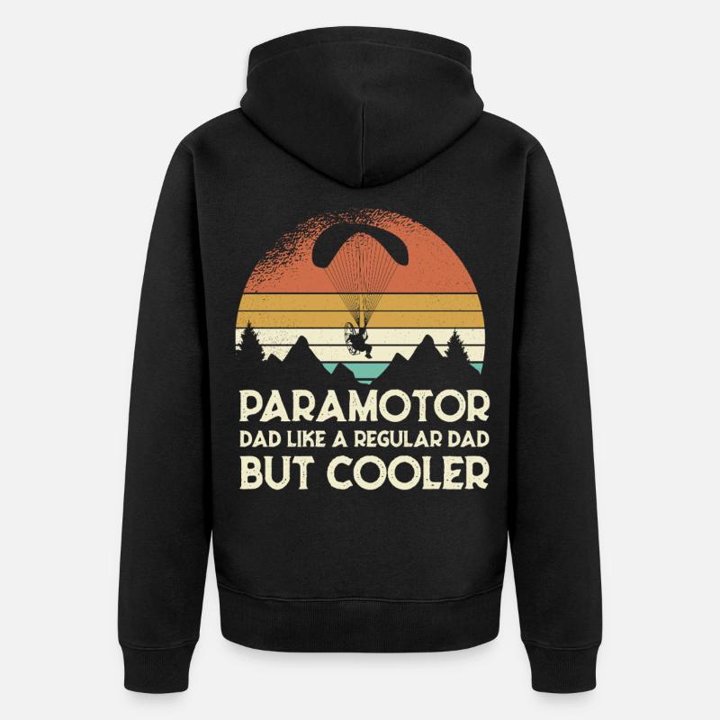 Paramoteur Papa Retro Sunset - Veste à capuche bio Premium Unisexe - noir