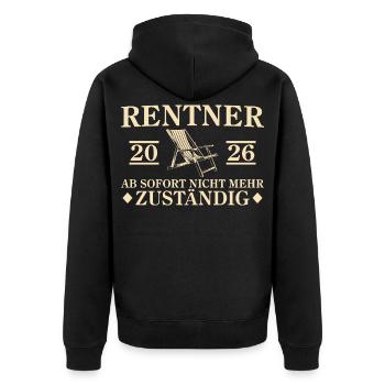 Retraite 2026 Retraite Non responsable - Veste à capuche bio Premium Unisexe - noir - Dos - Nico (187cm)