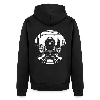 Croquis ferroviaire - Veste à capuche bio Premium Unisexe - noir - Dos - Nico (187cm)