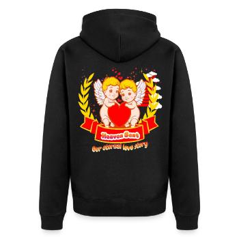 Heaven Sent - Notre histoire d’amour éternelle - Veste à capuche bio Premium Unisexe - noir - Dos - Nico (187cm)