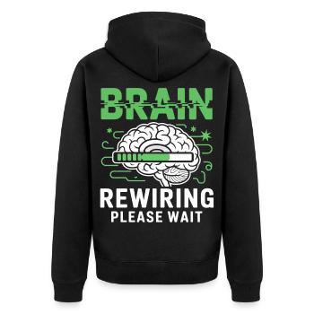 Brain Restart Please Wait - Unisex Premium Organic Zip Hoodie - black - Back - Nico (187cm)