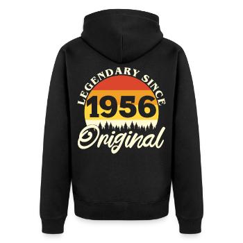 1956 Vintage Retro Original Birthday Gift - Unisex Premium Organic Zip Hoodie - black - Back - Nico (187cm)