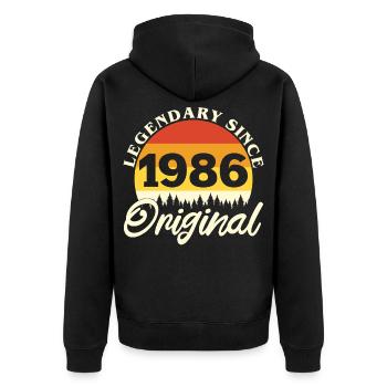 1986 Vintage Retro Original Birthday Gift - Unisex Premium Organic Zip Hoodie - black - Back - Nico (187cm)
