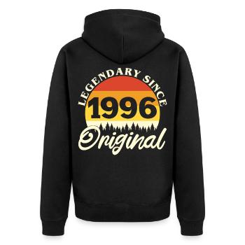 1996 Vintage Retro Original Birthday Gift - Unisex Premium Organic Zip Hoodie - black - Back - Nico (187cm)