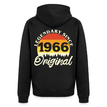 1966 Vintage Retro Original Birthday Gift - Unisex Premium Organic Zip Hoodie - black - Back - Nico (187cm)