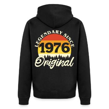 1976 Vintage Retro Original Birthday Gift - Unisex Premium Organic Zip Hoodie - black - Back - Nico (187cm)