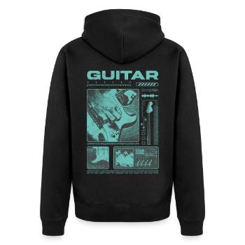 Guitariste Guitariste Rock Musicien streetwear - Veste à capuche bio Premium Unisexe - noir - Dos - Nico (187cm)