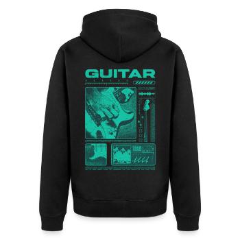 Guitar Player Rock Guitarist Streetwear Musician - Unisex Premium Organic Zip Hoodie - black - Back - Nico (187cm)