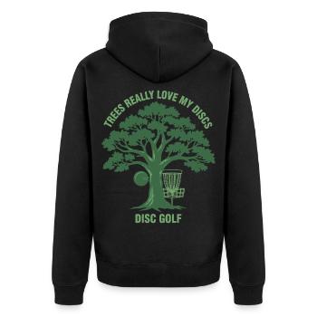 Les arbres adorent vraiment mes disques disc golf disque drôle - Veste à capuche bio Premium Unisexe - noir - Dos - Nico (187cm)