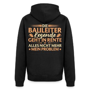 Directeur de construction à la retraite Légende dans un cadeau de retraite - Veste à capuche bio Premium Unisexe - noir - Dos - Nico (187cm)